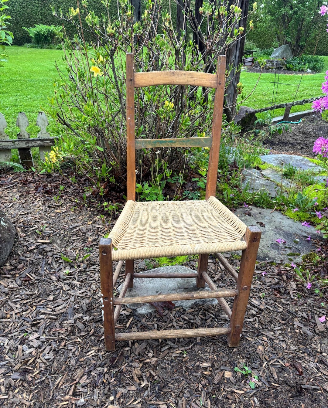 アンティークチェア ロープ スツール 英国アンティーク木製フット