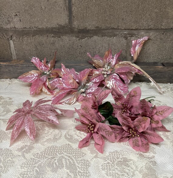 Weihnachtssterne 1960er- 1990er/1960er/1990er rosa/rosa glitzernde Plastik- Weihnachtssterne/5 rosa und goldene Weihnachtssterne/1 rosa Weihnachtsstern-Girlande.  - Etsy.de