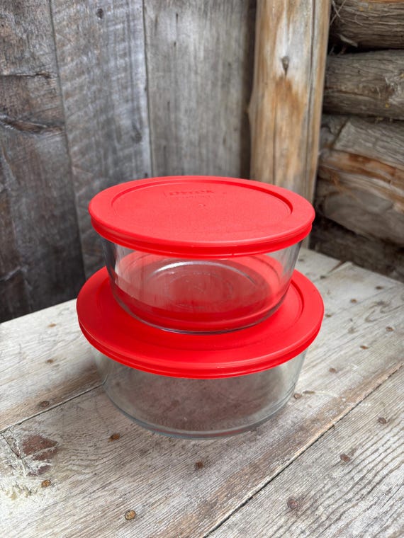 Pyrex Quart Clear Glass Food Storage Bowl & 4-cup Lid USA...OR Anchor  Hocking 2-cup Glass Food Storage Bowl With Lid . - Etsy Israel