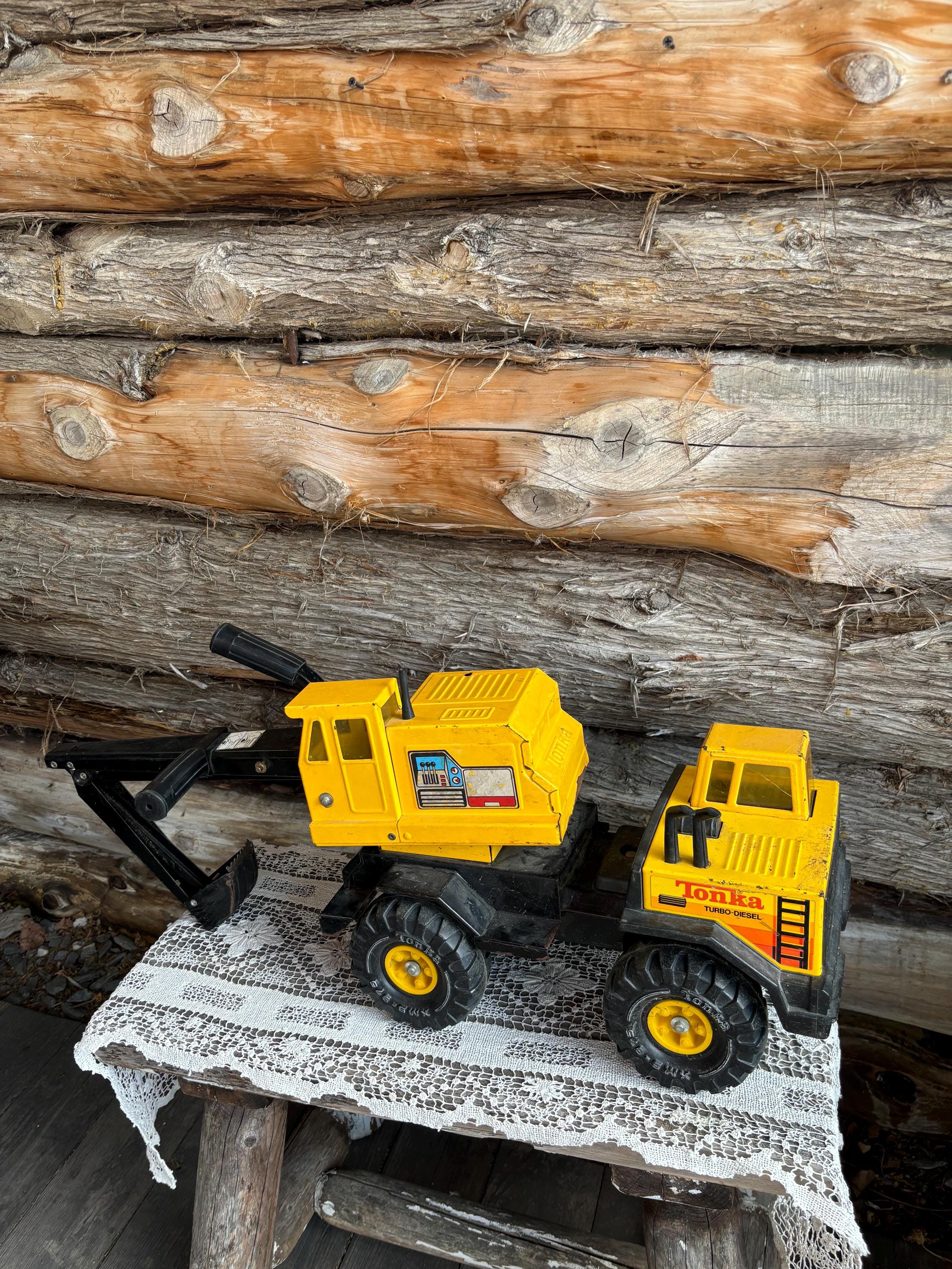 Vintage 1970's Tonka Mighty Shovel Backhoe Excavator Truck Turbo