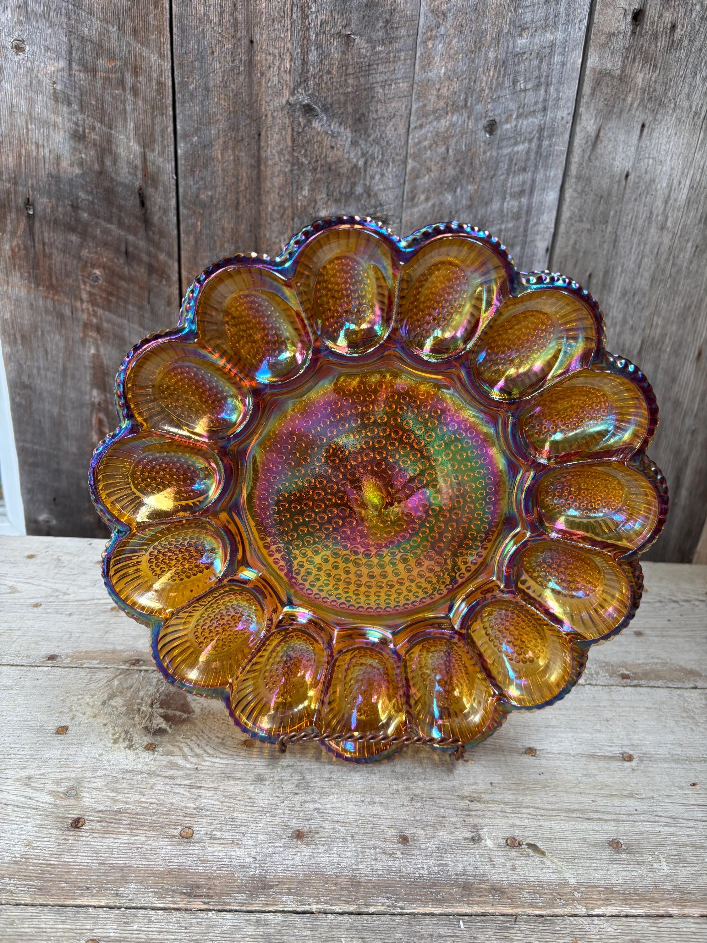 インディアナ グラス ヴィンテージ ゴールデン アンバー カーニバル