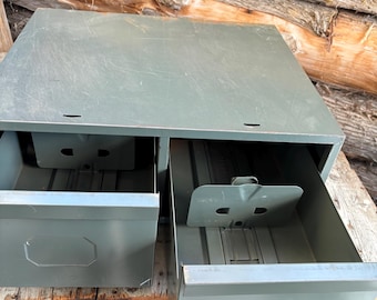 Archivador de tarjetas de metal vintage, Cole Steel, decoración industrial, años 60 - cajones de metal vintage - dos cajones