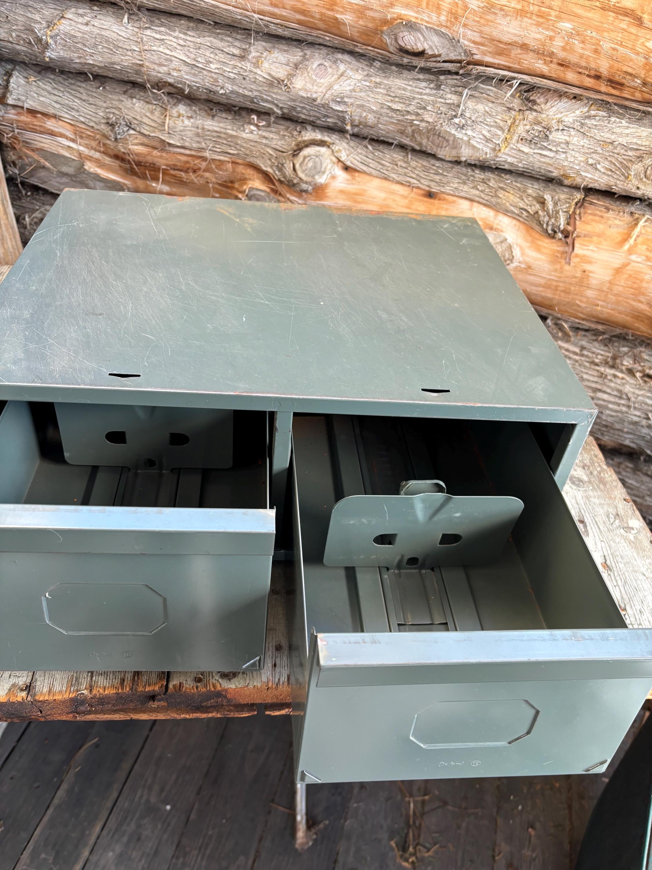 Vintage Metal Card File Cabinet, Cole Steel, Industrial Decor