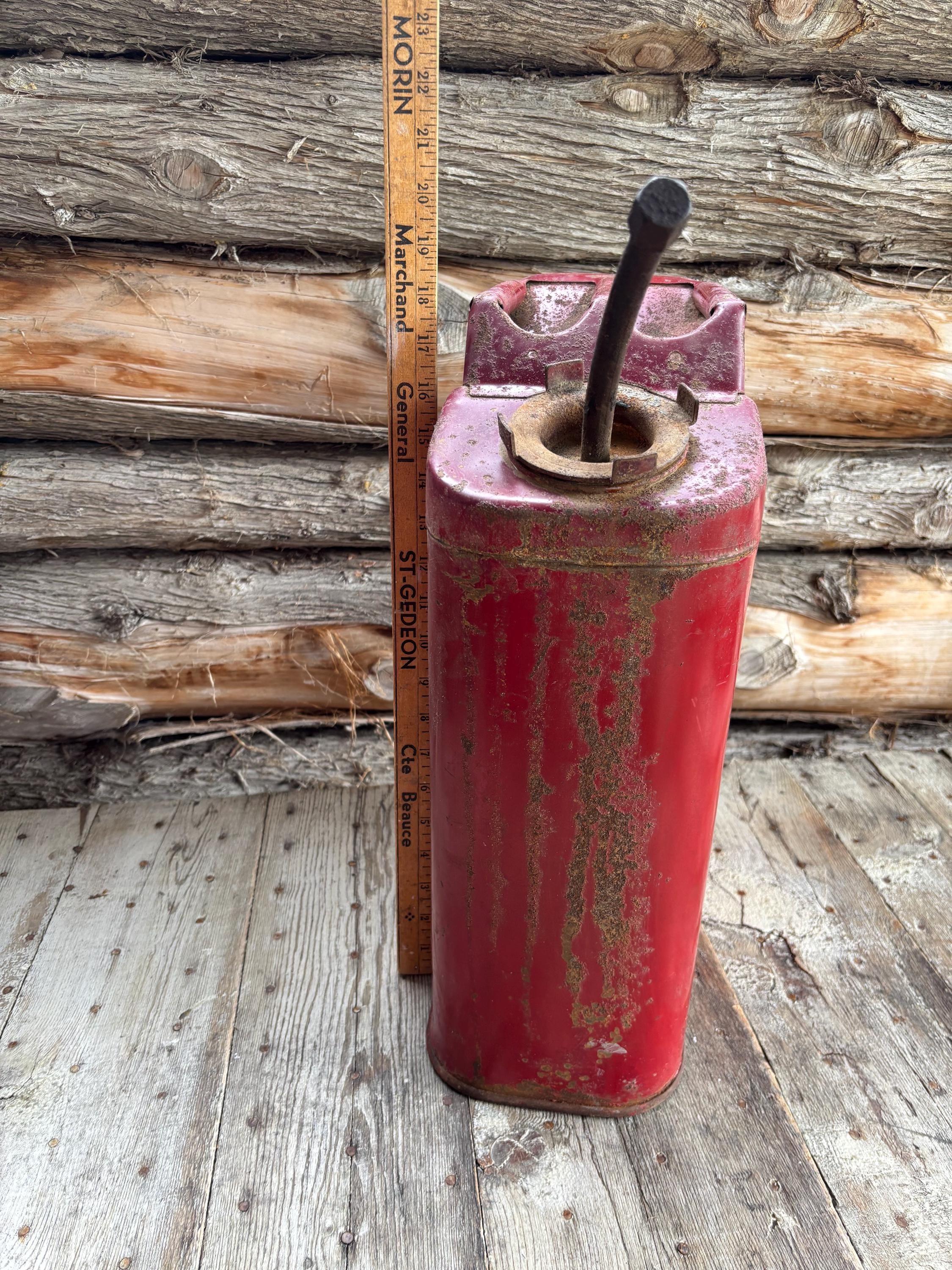 Vintage 1960's US USMC Red Metal Gas Can Jerry Jeep 5 Liter