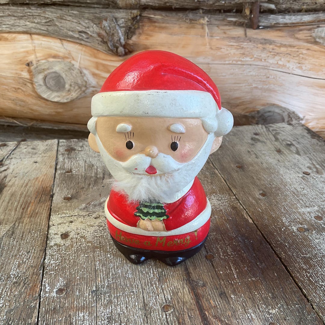 サンタ Lego Japan Chalkware Santa Claus Bank Fuzzy Beard Have a Merry