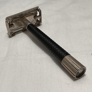 CHOOSE…Vintage Gillette Safety Razor Made in USA Reg Us Pat Off OR Schick Vintage Double Edge Safety Razor Black and Silver.