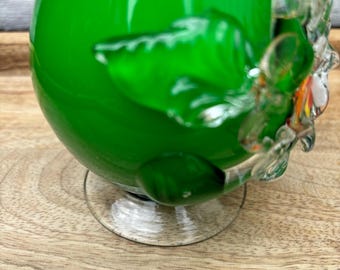ヴィンテージ ムラーノ アート ガラス グリーン ホワイト マルチカラー