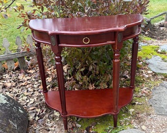 Vintage The Demilune Console Table - Neoclassical Style with Fluted Legs.