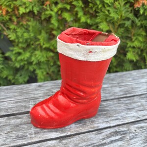 Boîte de bonbons en papier mâché de 10,4 cm pour bottes de Noël vintage des années 1950. Fabriqué en Allemagne de l'Ouest. image 3