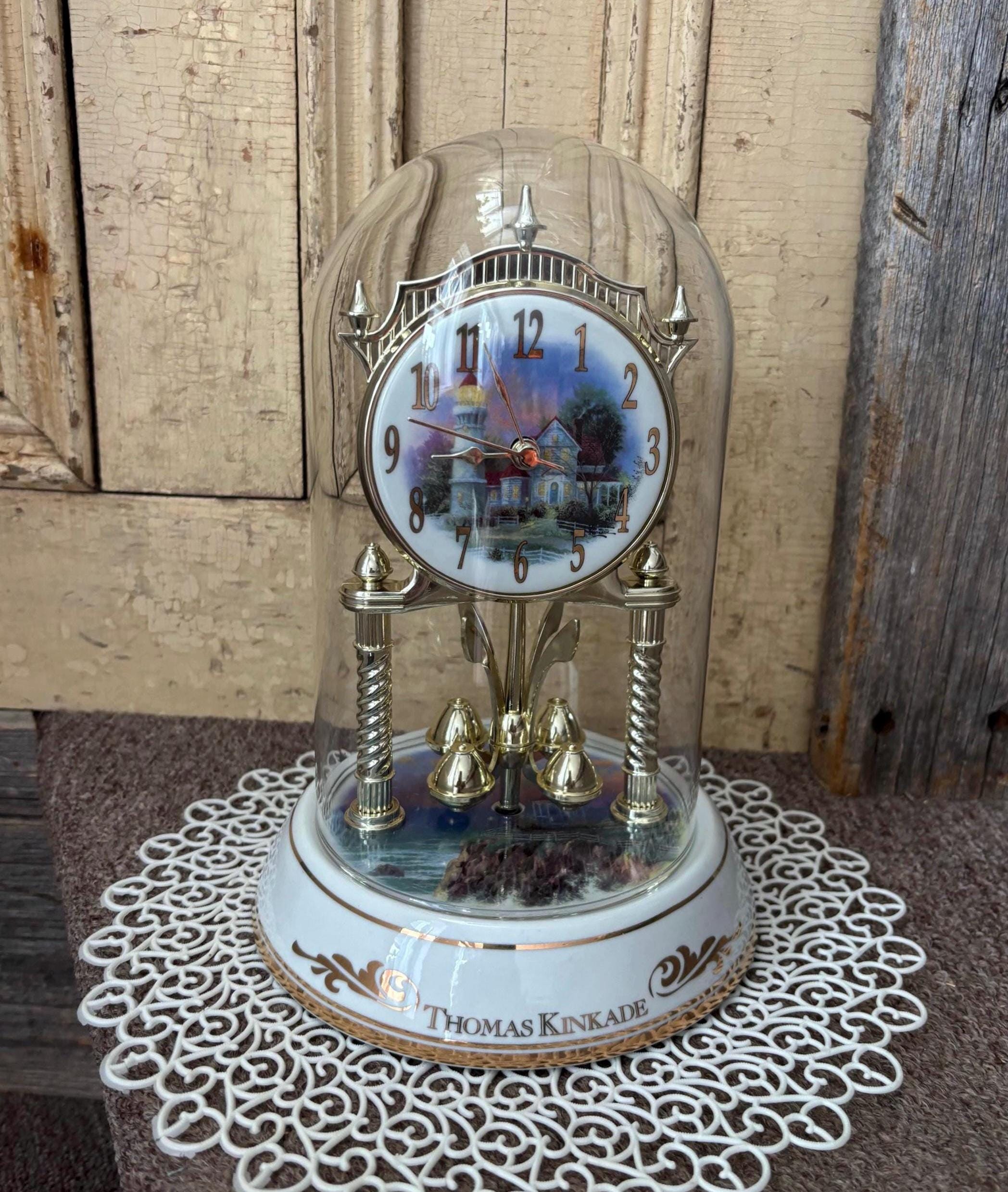 Thomas Kinkade Anniversary Clock Westminster Chime. Porcelain