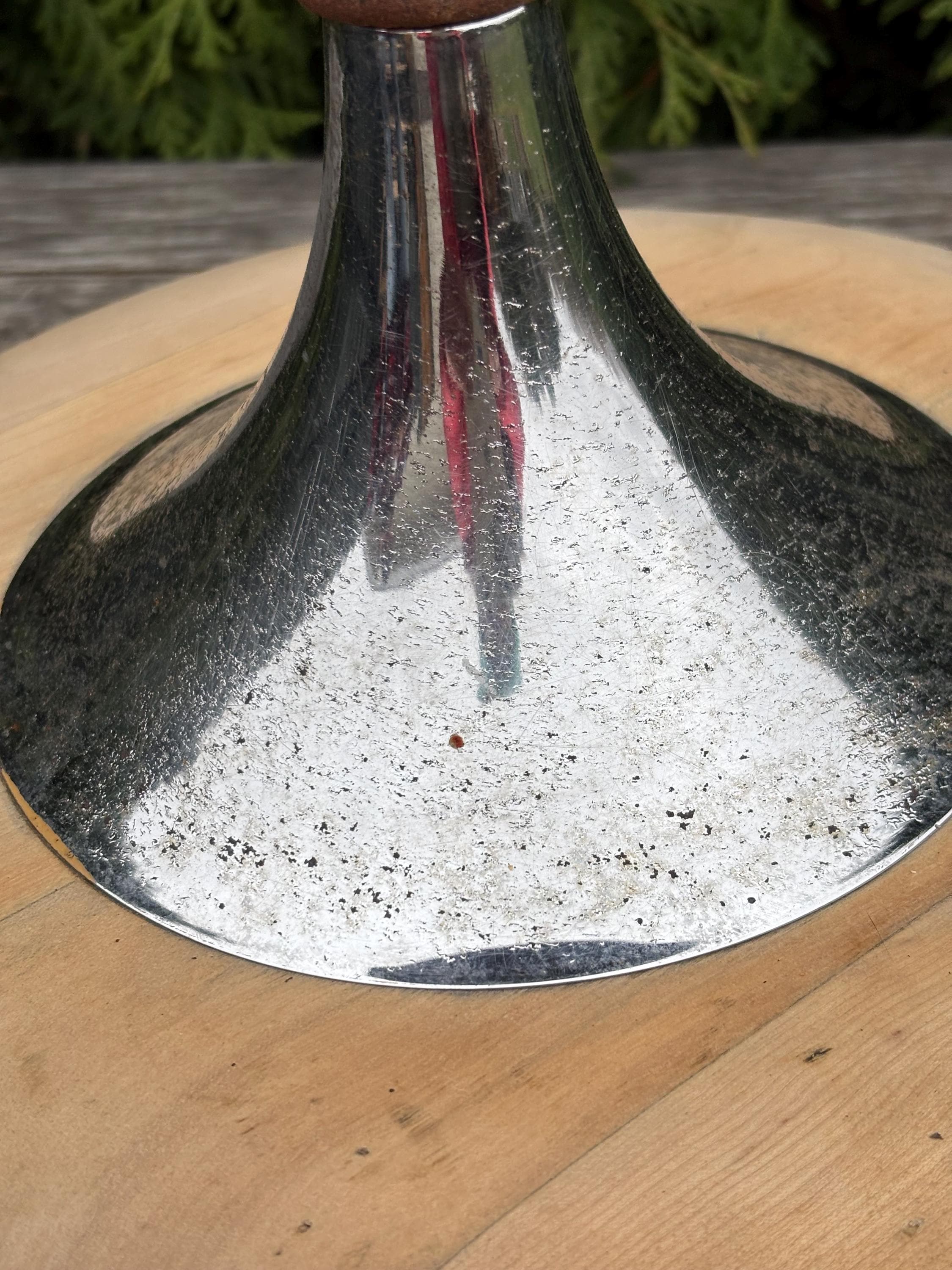 Vintage 70s Standing Ashtray: Iron & Wood Base, Smoked Glass - Etsy