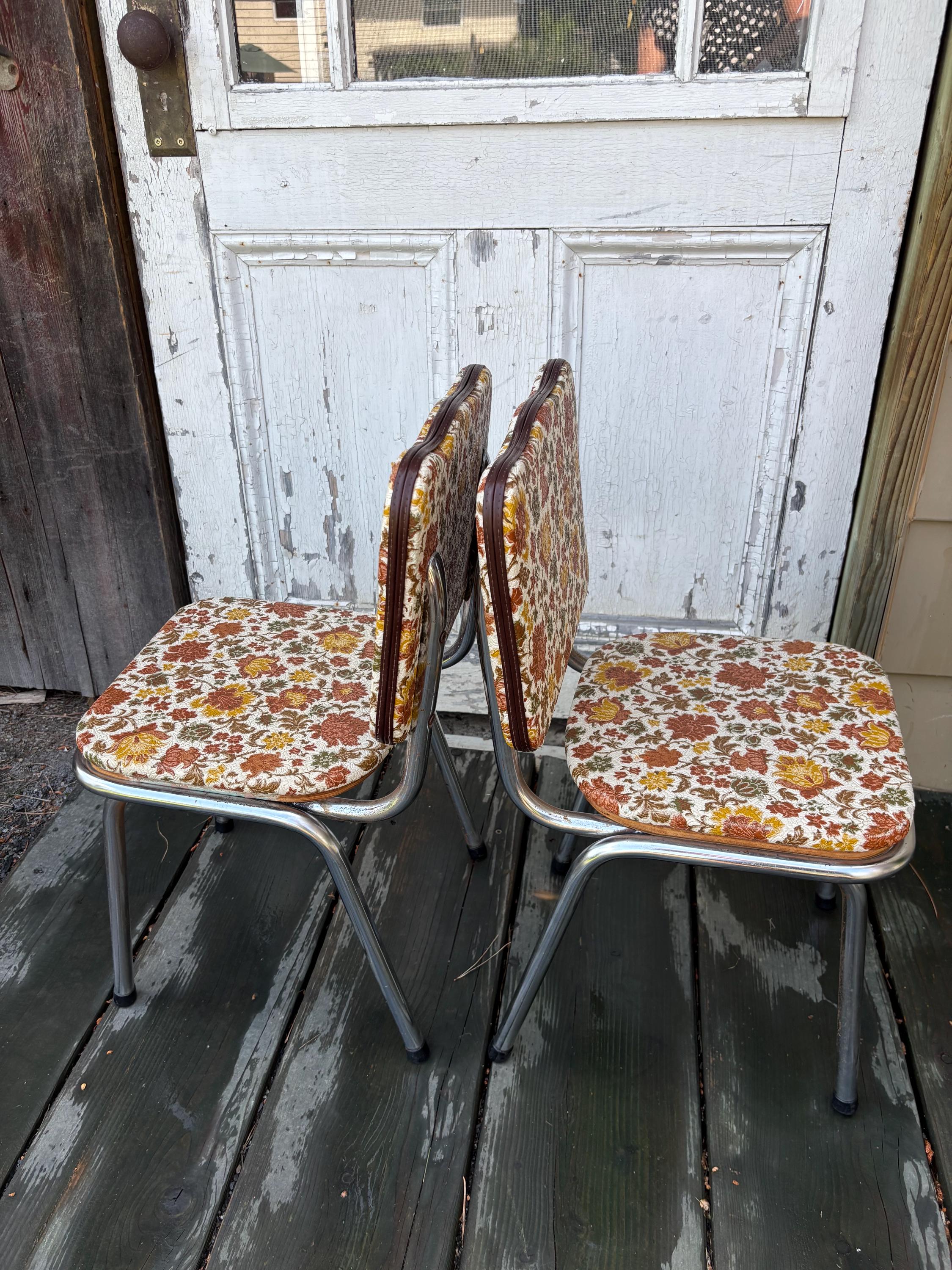 1960s Child's Chrome & Formica Dinette Set Table/chairs MCM Atomic