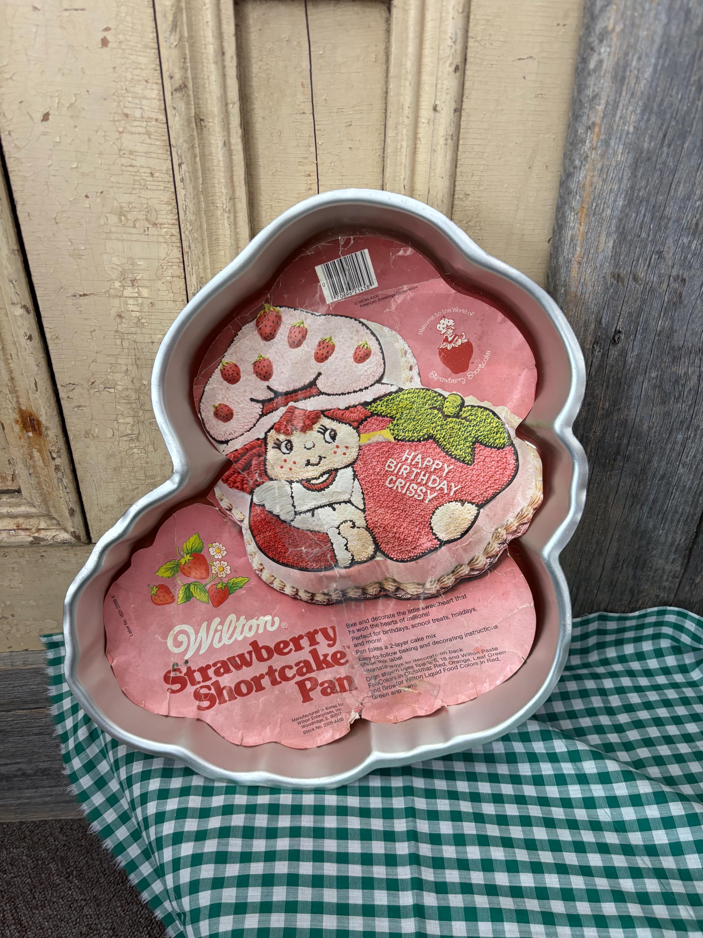 Rétro 1980s Fraise Shortcake Fille Poupée Tissu Coton Demi