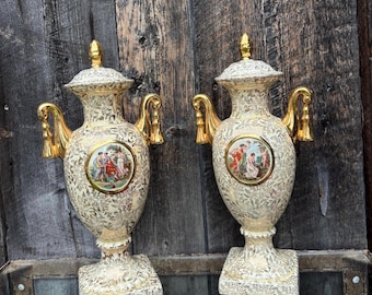1930er Jahre Empire Ware Porzellanurne, Vintage Englisch mit Deckel, dekorative Hausvase.