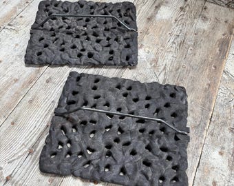 Jenn Air Lava Rocks for Grill Unit Cast Iron. Cast Iron Meat Press Vintage Cooking Open Fire Camping Fireplace Cooking. Set of 2.