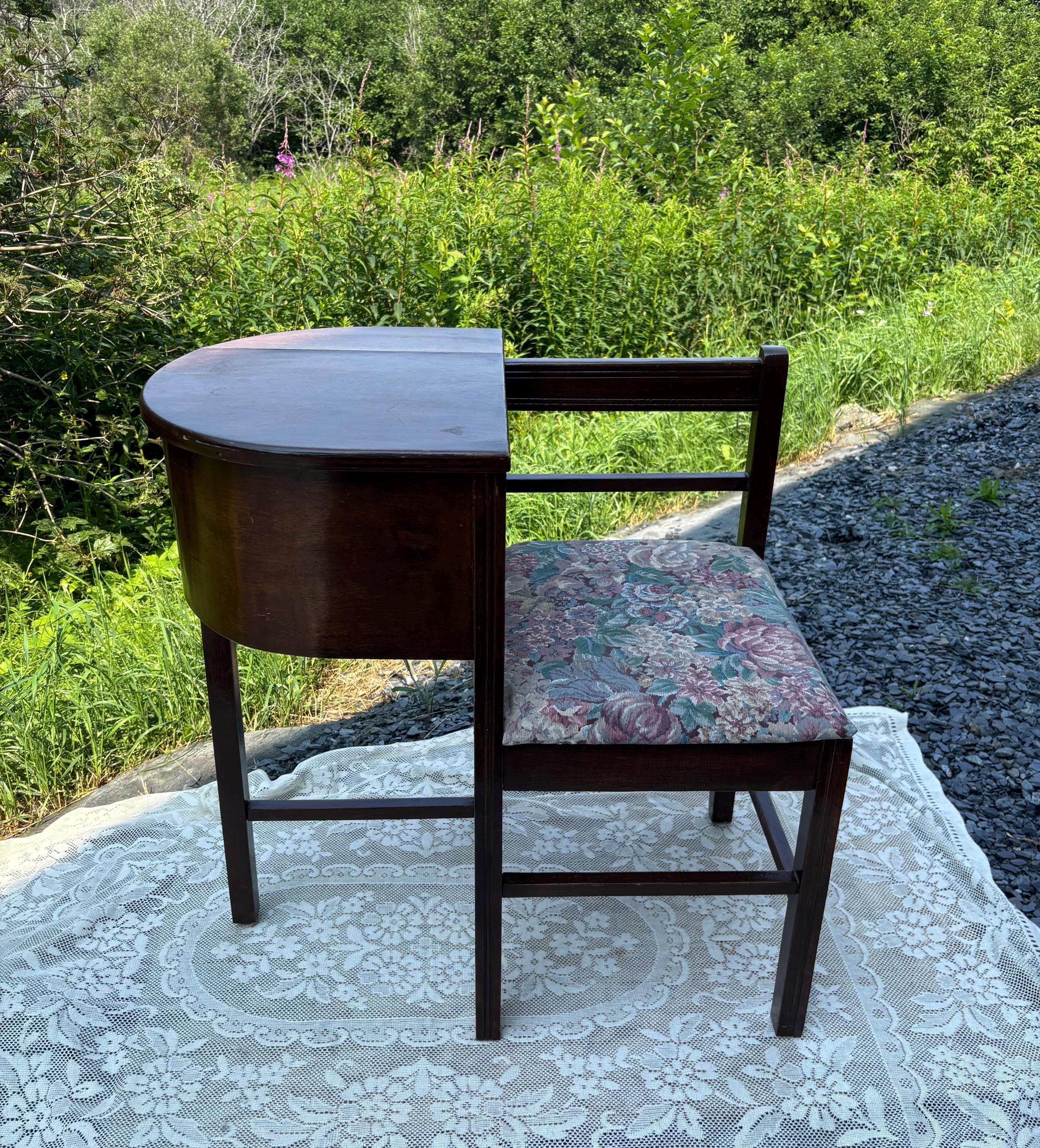 Telephone Chair Vintage Phone Bench Vintage Gossip Bench Wooden