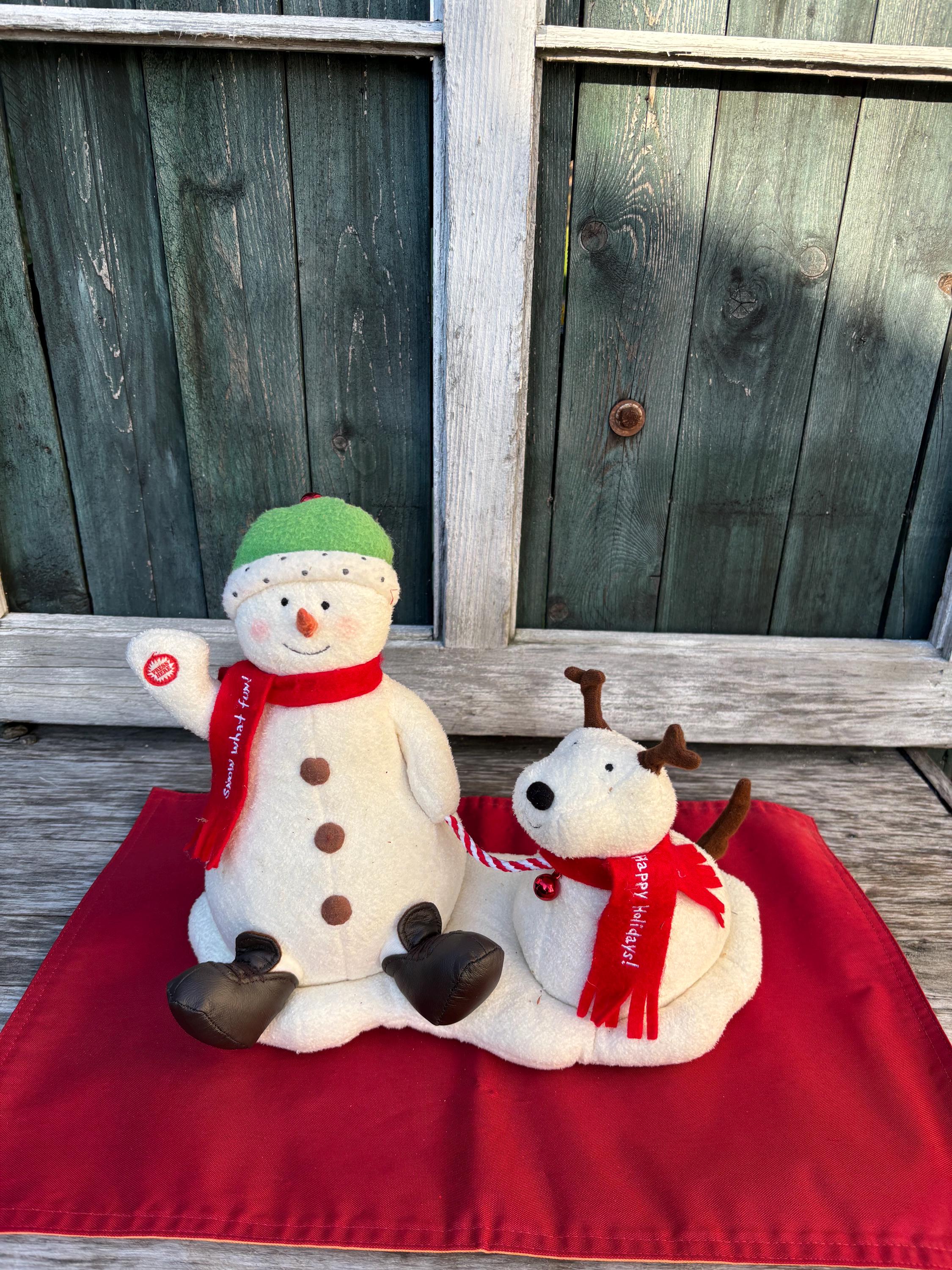 Hallmark Tangled Up In Christmas Snowman Musical Plush - Light & Sound Animated Holiday Decor
