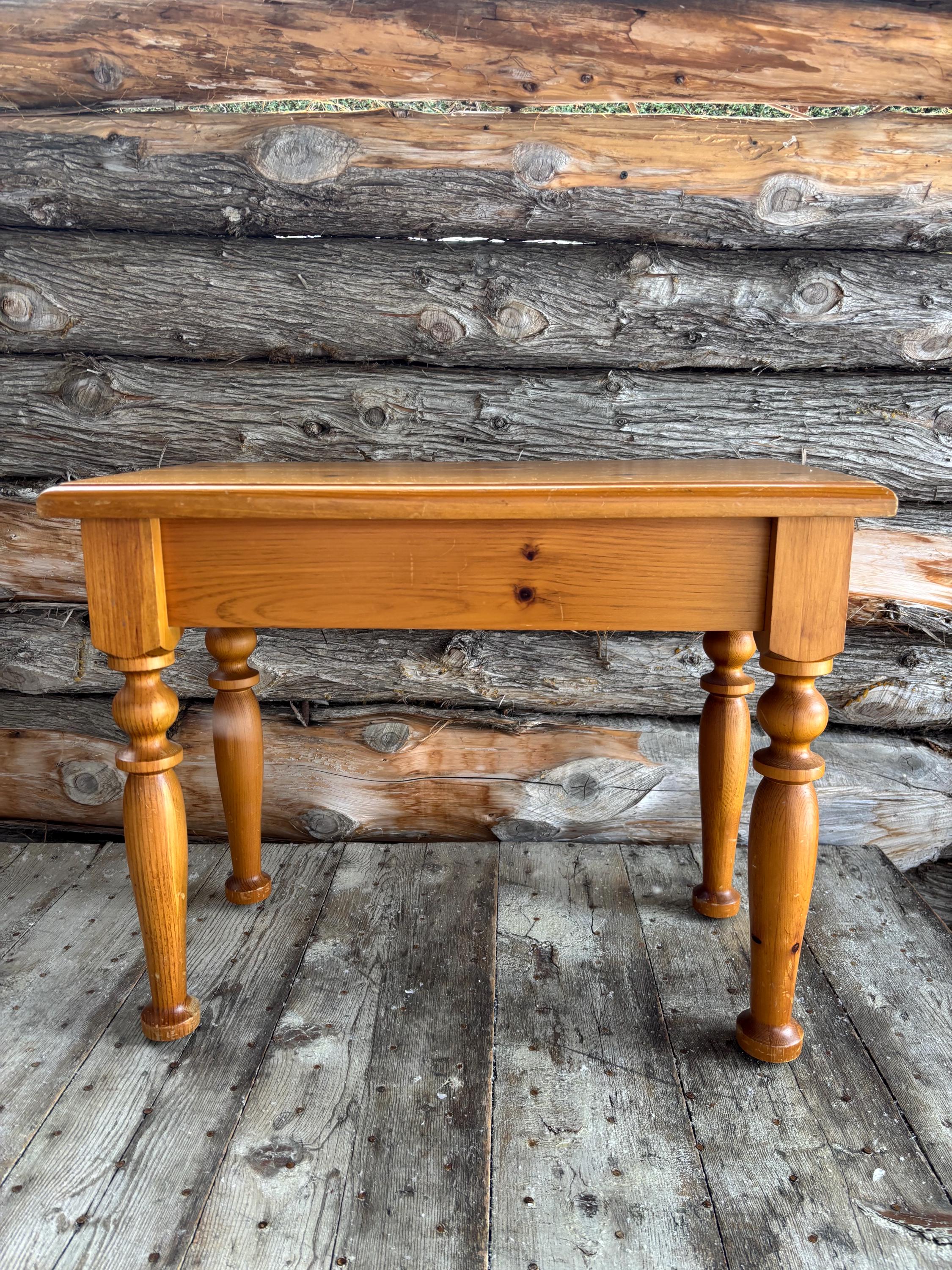 1990s Traditional Knotty Pine Wood Console Table. - Etsy