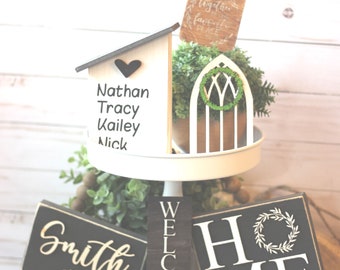 Family Sign - Home Sign - Custom House - Tiered Tray Set - Mix and Match Items - Mini Signs 3D Signs - Cottage Farmhouse Wood Signs