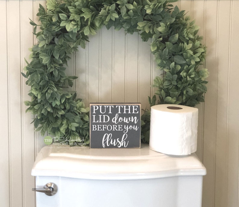 Put the Lid Down Before You Flush Bathroom Mini Sign Funny Etsy