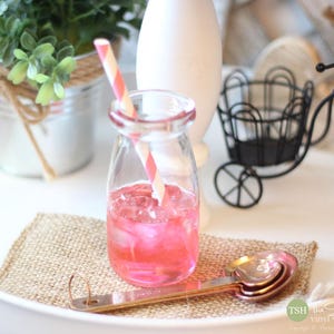 Mini Faux Pink Drink - Home Decor - Tiered Tray - Faux Drinks - Cottage - Farmhouse - Coffee Bar Decor - Decorative Tray Decor