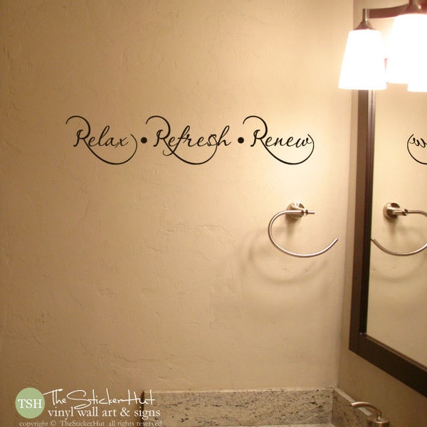 Bathroom Wall Words Etsy