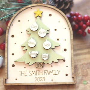 Christmas Tree Ornament - Christmas Ornament  - Family Ornament - Personalized Christmas Family Ornament - Personalized Gift Custom Ornament