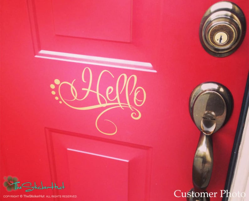 Fancy Hello Decal Front Door • Entry Way • Front Door Decor • Hello ...