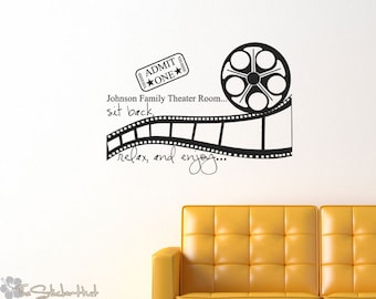 Your Family Name Theater Movie Room Sit Back Relax Enjoy • Vinyl Lettering • Movie Decor • Wall Art Graphics Lettering Decals Stickers 1668