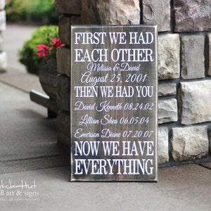 First We Had Each Other Then We Had You Now We Have Everything Family Wood Sign - Mothers Day Gift Ideas - Distressed Wooden Sign S94