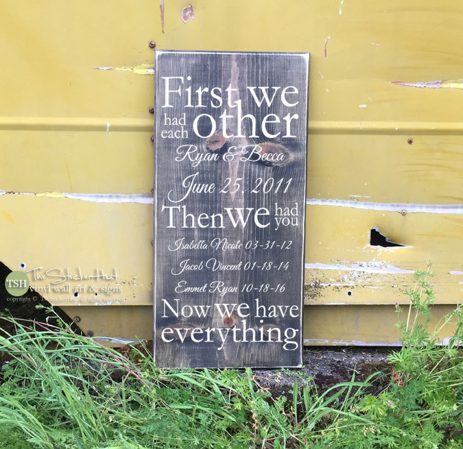 "First We Had Each Other" Canvas Banner - Elephant Family Quote Wall Decor For Nursery, Bedroom, Door - View #12