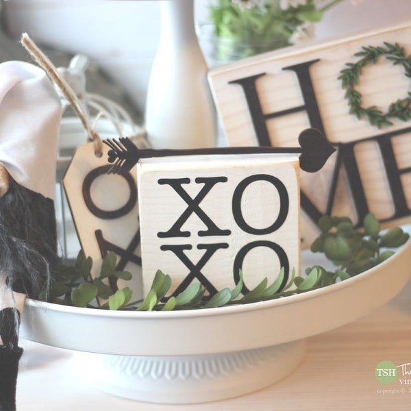 Black & White Tiered Tray Signs - Tiered Tray Set - Mix Match Items Mini Signs Garlands 3D Signs - Farmhouse - Coffee Bar - Wood Signs