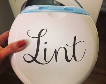 Lint Vinyl Decal - Laundry Room Decor - Vinyl Lettering - Removeable - Washer Dryer Decor - Wall Art Words Text Door Stickerr Decal 1920