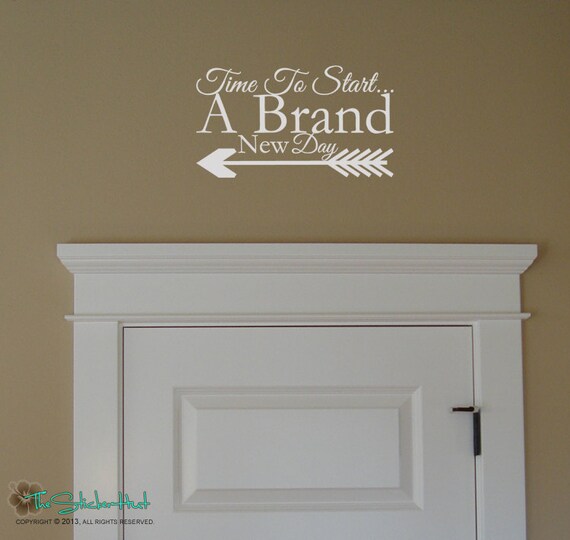 Items similar to Time to Start A Brand New Day Vinyl Lettering Wall