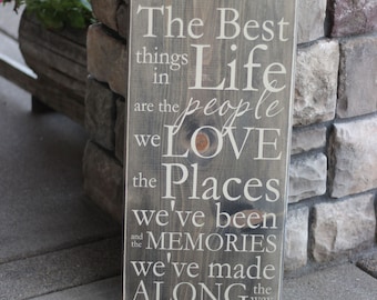The Best Things in Life Are The People We Love Wood Sign - Home Decor - Wooden Signs - Decorations - Wall Saying Distressed Wooden Sign S54