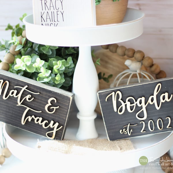 Family Signs - Home Sign - Custom House - Tiered Tray Set - Mix & Match Items - Mini Signs 3D Signs - Cottage Christmas Farmhouse Wood Signs