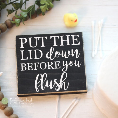 Put the Lid Down Decal Funny Boys Restroom Decor Close the Etsy