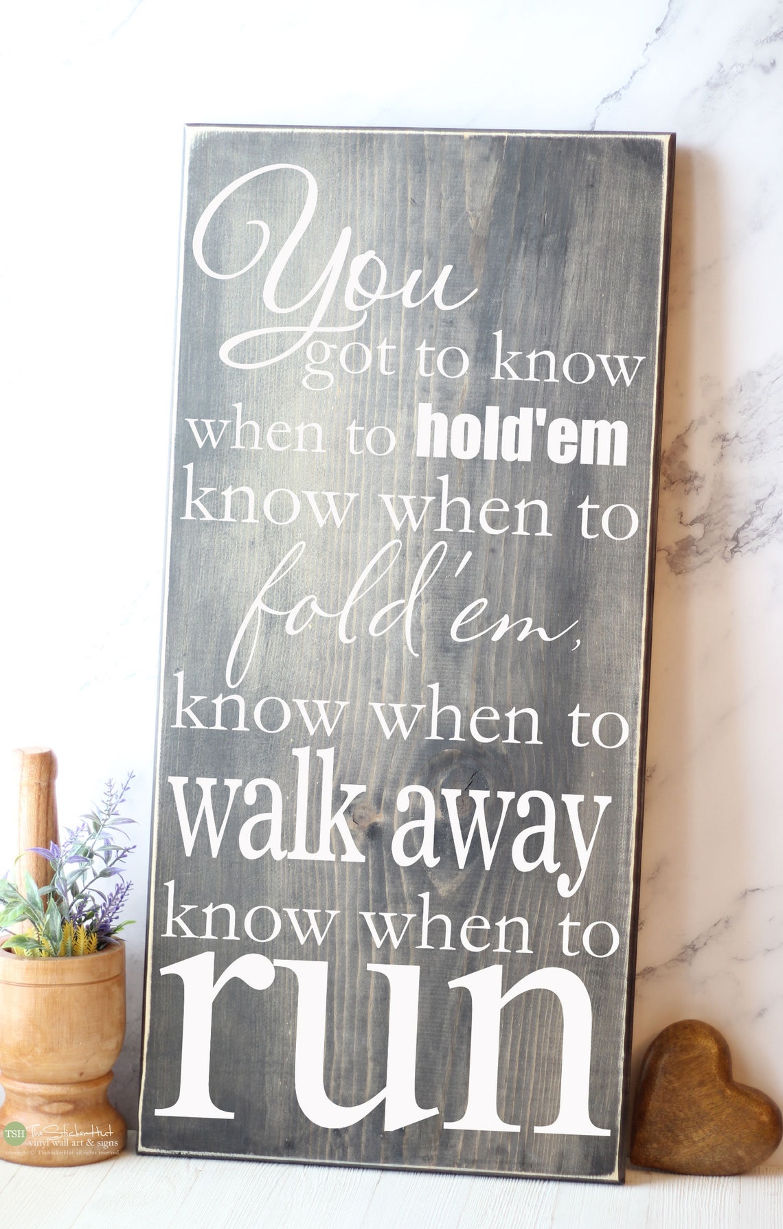 S52 Sign You Got to Know When to Hold'em Wood Sign • Laundry Room Quote Saying ...