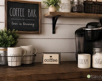 Coffee Mini Wood Block Sign - Coffee Bar - Tiered Tray Sign - Coffee Decor - Tiered Tray Decor - Everyday Home Decor - Coffee Decor G123