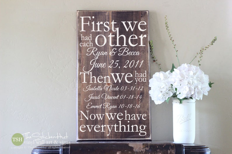 "First We Had Each Other" Canvas Banner - Elephant Family Quote Wall Decor For Nursery, Bedroom, Door - View #9