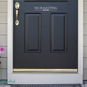 NO SOLICITING Front Door - Door Decal - Porch Decal - Vinyl Lettering - Vinyl Decals -  Vinyl Wall Art Words Text Door Sticker Decal 1618