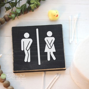 Boy Girl Need to Potty Mini Block Wood Sign - Bathroom Decor - Wood Sign - Wooden Signs - Funny Sayings - Quotes - Small MiniBlock M128