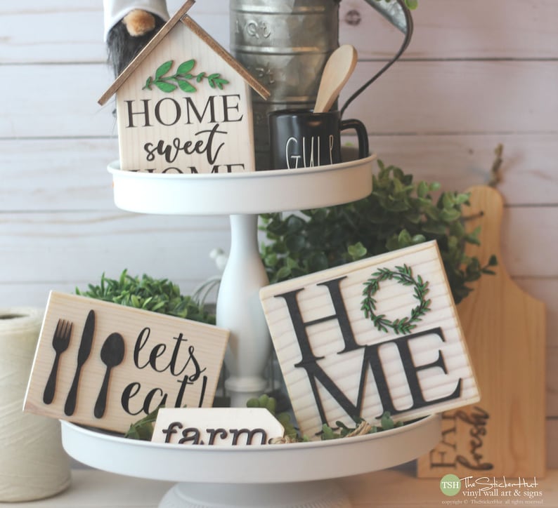 Farmhouse Signs Tiered Tray Set Mix and Match Items Farm Etsy