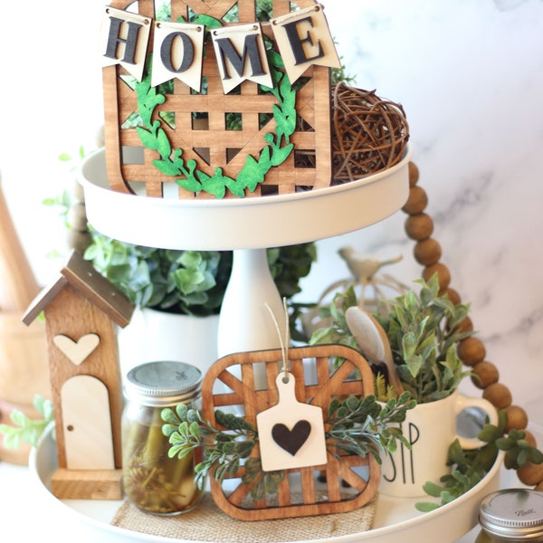 Tobacco Basket Decor Sign - Home House Sign - Farmhouse - Tiered Tray Set - Mix and Match Items - Mini Signs 3D Signs - Farmhouse Wood Signs