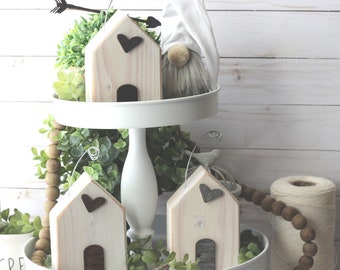 Tiered Tray Houses - Tiered Tray Set - Mix and Match Items - Fairy Houses - 3D Signs - Fairy Garden - Coffee Bar Wood Signs Rae Dunn Decor