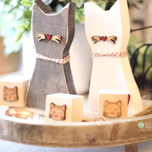 Mini Wood Cats for Tiered Tray - Mini Cat Blocks - Kitchen Decor - Coffee Bar - Wood Signs - Cat Lover Decor - Tray Decor - Kitty Cat