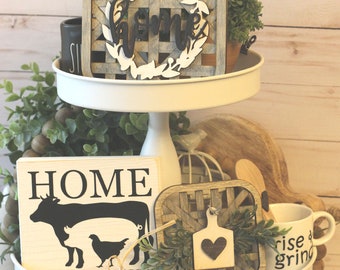 Tobacco Basket Decor Sign - Home Sign - Farmhouse - Tiered Tray Set - Mix and Match Items - Mini Signs 3D Signs - Farmhouse Wood Signs