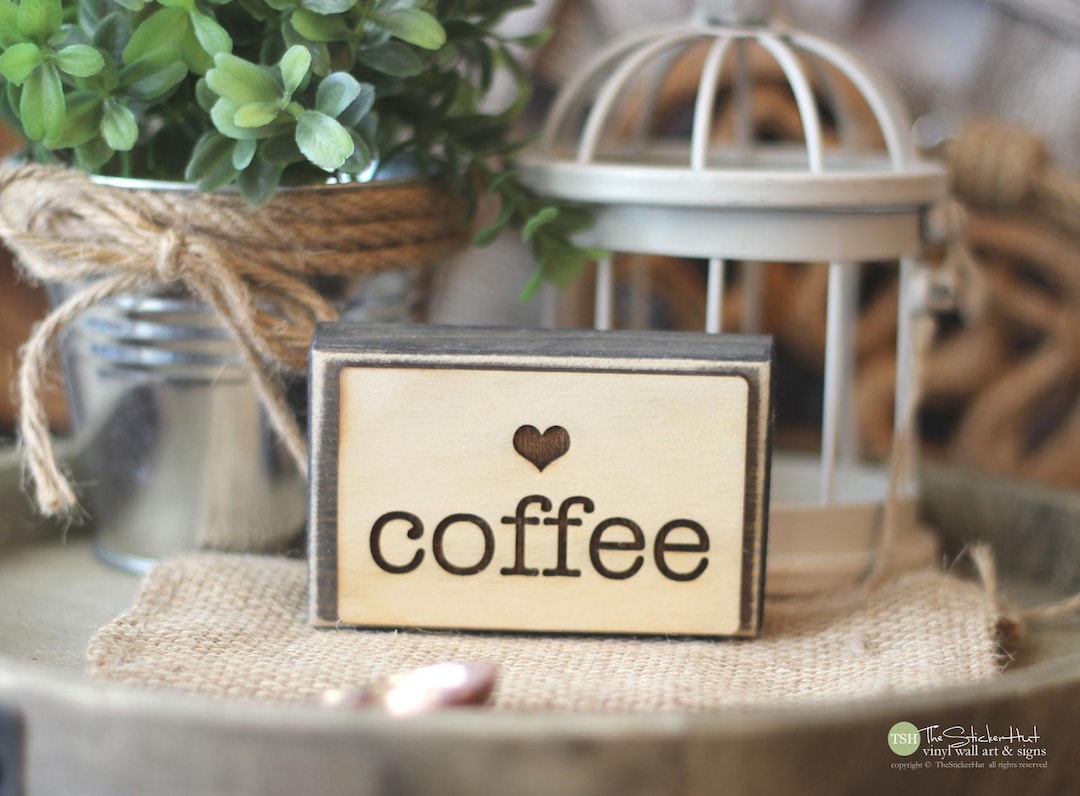 Coffee Mini Wood Block Sign - Coffee Bar - Tiered Tray Sign - Coffee ...