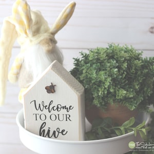 Bee Signs Honey Signs - Tiered Tray Set - Bee Decor - Mix and Match Items - Mini Signs - 3D Signs - Coffee Bar - Wood Signs - Summer Signs