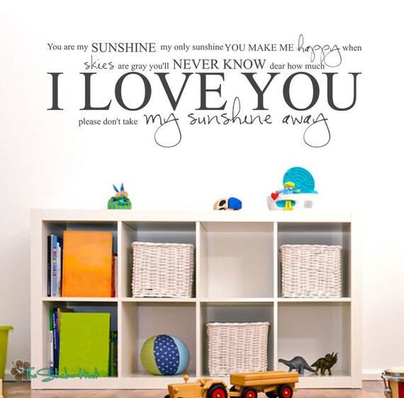 You Are My Sunshine My Only Sunshine Sticky Large Nursery Or Bedroom Ideas Decor Vinyl Wall Accent Art Words Stickers Decals 1694